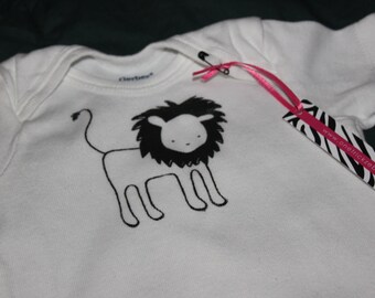Little Lion Screen Printed Onesie