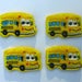 School Bus Felties 4 cut Felties DIY Machine Embroidered Felties four cut smiling felties