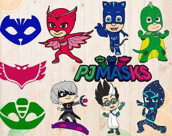 Pj Masks Svg, Pj Masks Cut files: Dxf, Eps & Png clipart, Pj Masks characters for Cricut, Silhouette cameo, owlette Svg, Gekko, catboy svg