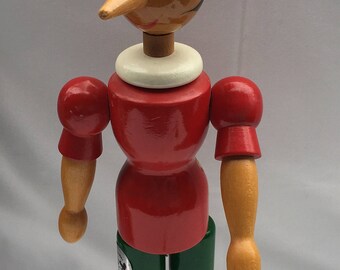 Marionnettes de Pinochio Giocattoli Gaiftti 16 pouces mobiles. Pinochio marionnette en bois fabrication artisanale italienne. Pinochio en bois.