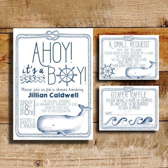 Nautical baby shower invitation baby shower ahoy It's