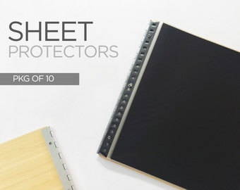 SHEET PROTECTORS - Archival Plastic Sleeves for Screwpost Portfolios - Available in Landscape or Portrait orientation - Pack of 10