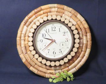 Cork Board with Clock, Wall Art, Bulletin Board