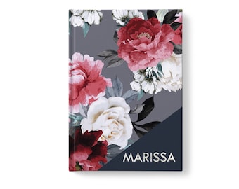 Floral Personalized Journal, Modern Flower Pattern, Personalized Journals for Women, Gift jn0004