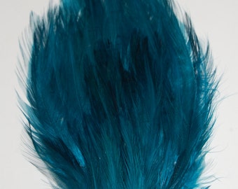 3 pcs HACKLE Feather Pads - TEAL Green