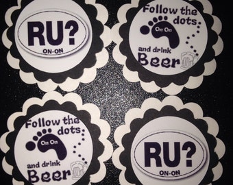 Hash House Harriers Party Cupcake Toppers R U On On