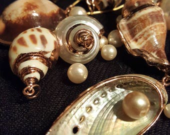 Mermaid Charm Gold Dipped Shell Necklace