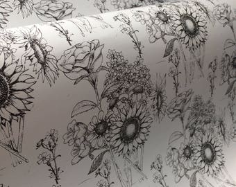 Monochrome Floral Wrapping Paper