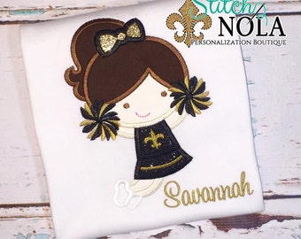 Black and Gold Cheerleader Shirt T-Shirt or Bodysuit