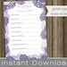 Wishes for Baby girl cards, purple hydrangea flowers and gray INSTANT DOWNLOAD diy printable file print your own, baby shower idea