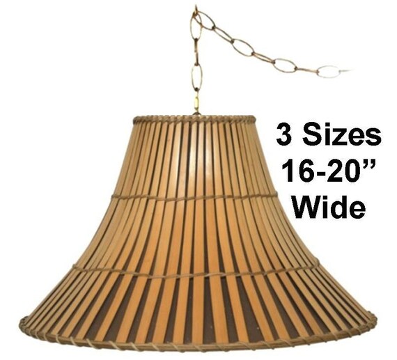 Bamboo Swag Lamp Hanging Pendant Light With Soft Luxurious