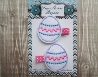 Easter Hair Clip, Egg Hair Clip, Holiday Hair Clip, Easter Bow, Girls Hair Clip