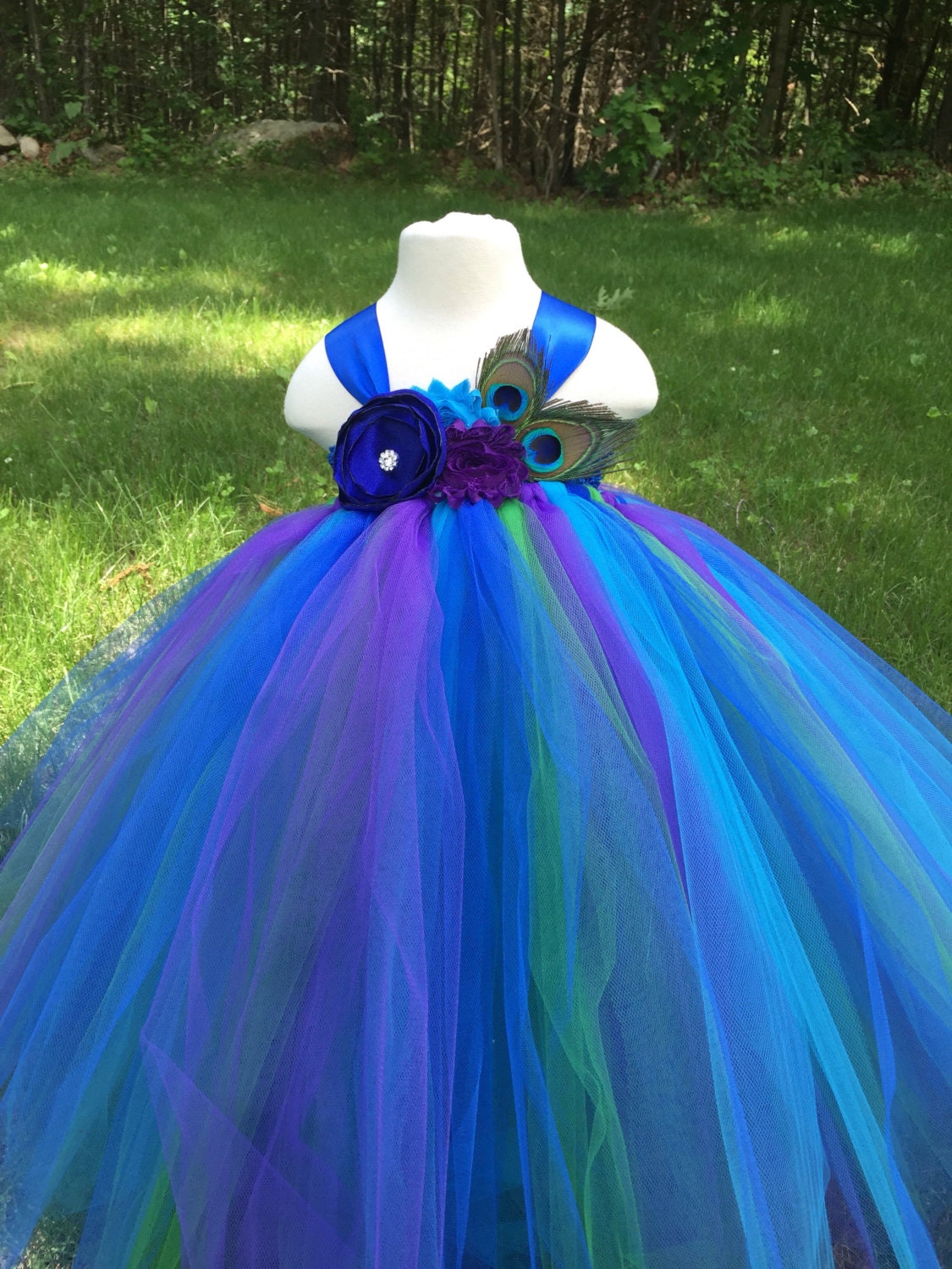 peacock tulle flower girl dress girls peacock dress girls