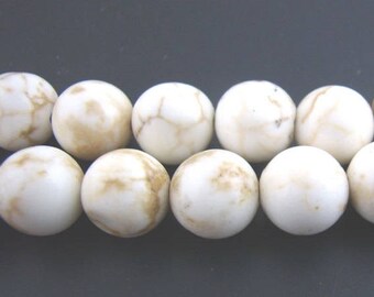 PP26 set of 10 ivory 8mm round howlite beads