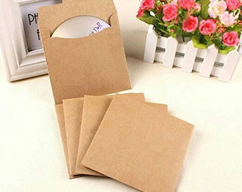 100 Kraft paper bags for CDs and DVDs