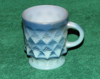 Vintage Fireking Diamond Kimberly Blue Coffee Mug/Cup~Nice