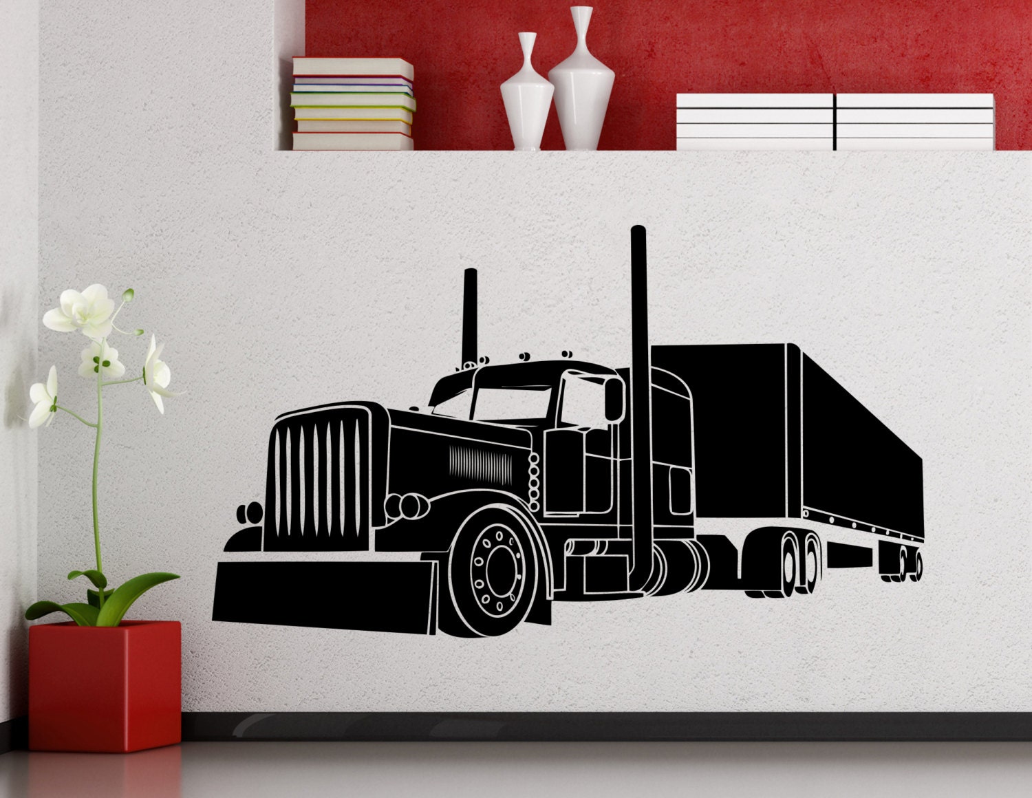 Big Truck Wall Sticker Long Vehicle Car Automobile Vinyl Decal Big Truck Wall Sticker Long Vehicle Car Automobile Vinyl Decal