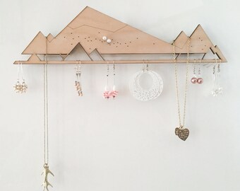 Jewelry Organizer (for Powerstrips) | Jewelry Storage | Jewelry Display | Jewellery Holder | Earring Holder | Earring rack | Necklace rack