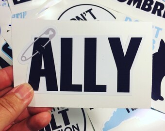 ally safety pin vinyl sticker