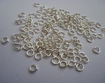 200 Open Jump Rings 4mm Silver Plated 4 x 0.75mm - FD10