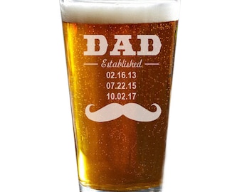 Dad Beer Glass, Personalized Pint Glass, Father's Day Gift, Christmas Gift, Engraved Pint Glass, Husband Gift, Dad Gift