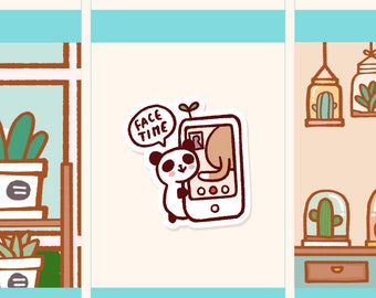 Cute FaceTime sticker, Cute FaceTime planner stickers, Cute Chatting sticker (FI057)