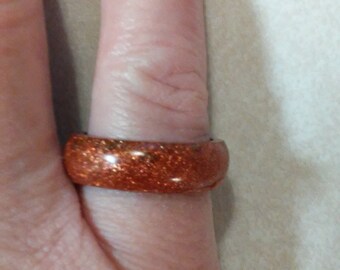Pyrite and Copper Mica Resin Rings
