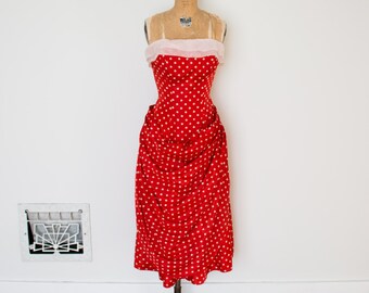 ON SALE - Vintage 50s Dress - 1950s Polka Dot Dress - The Suzy