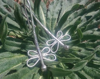 Sterling silver earrings, artisans, dragonfly design.