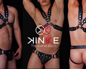 Leather X-men Chief Harness with Black or Silver Metal