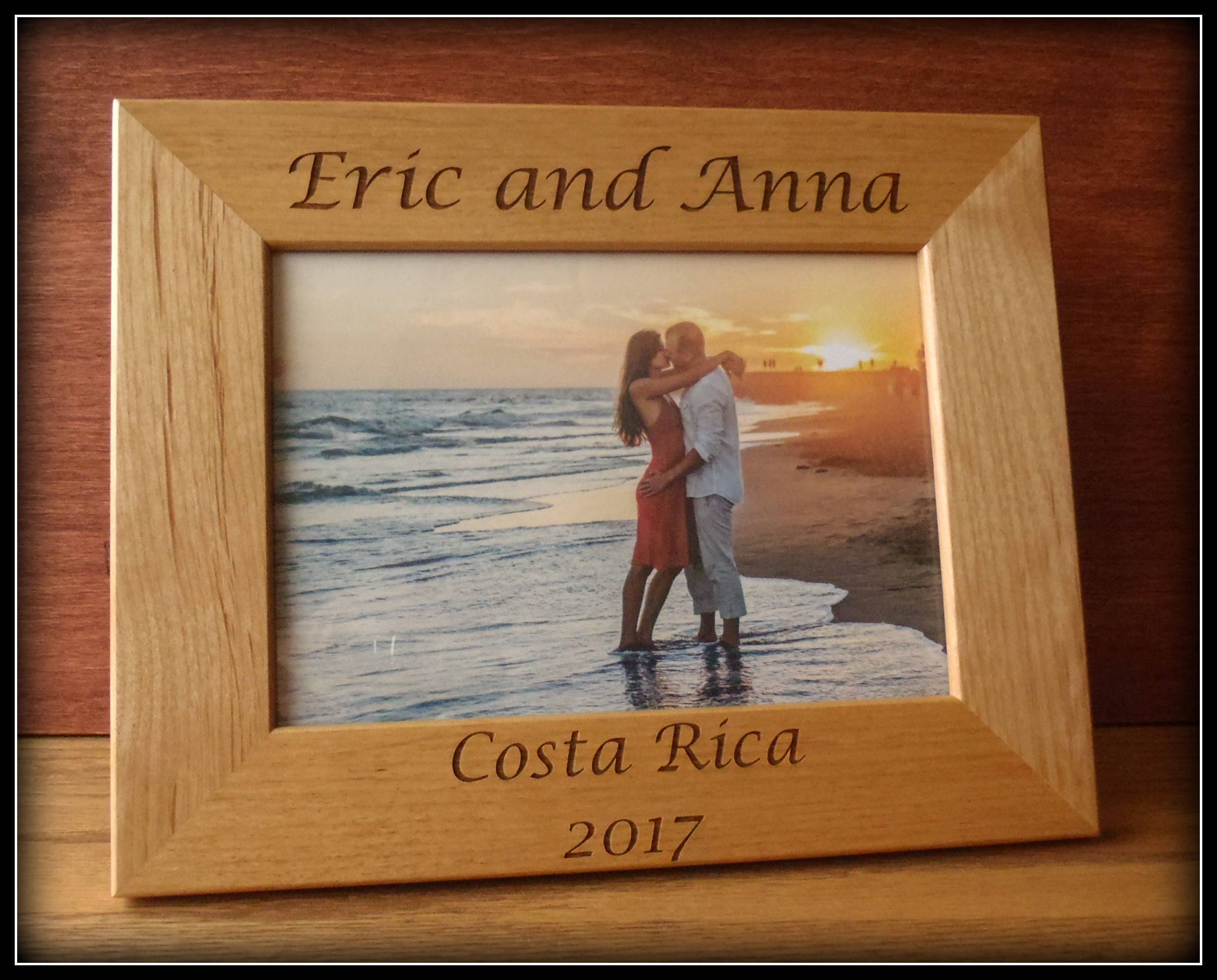 Honeymoon Picture Frame Bride And Groom Personalized Zoom