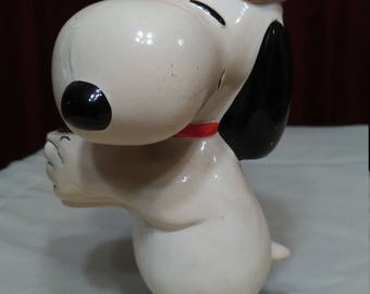 vintage Snoopy Christmas candle holder