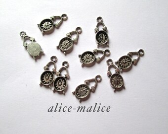 Set of 10 Charms Watch alarm clock charm