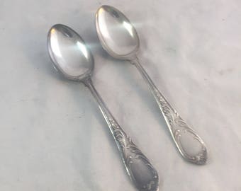 Antique English Silver Plate Serving Spoons