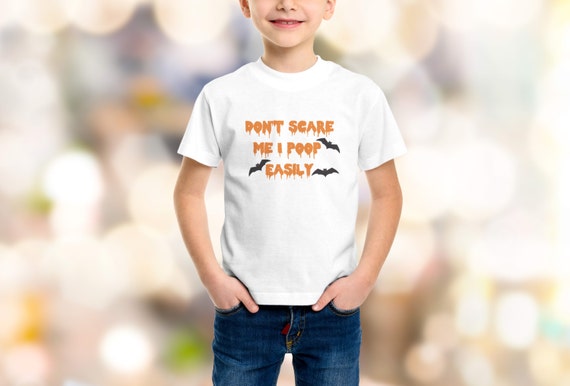 Halloween "Don't Scare Me I Poop Easily" Youth T-Shirt XS-XL Available