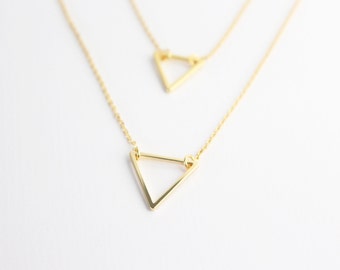 Open Triangle Necklace // Layering necklace // Gold Triangle necklace