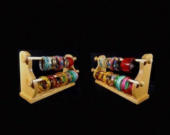 ON SALE 2 Wand Standing Bracelet Holder Bracelet Organizer Bracelet Storage Bracelet Display Oak