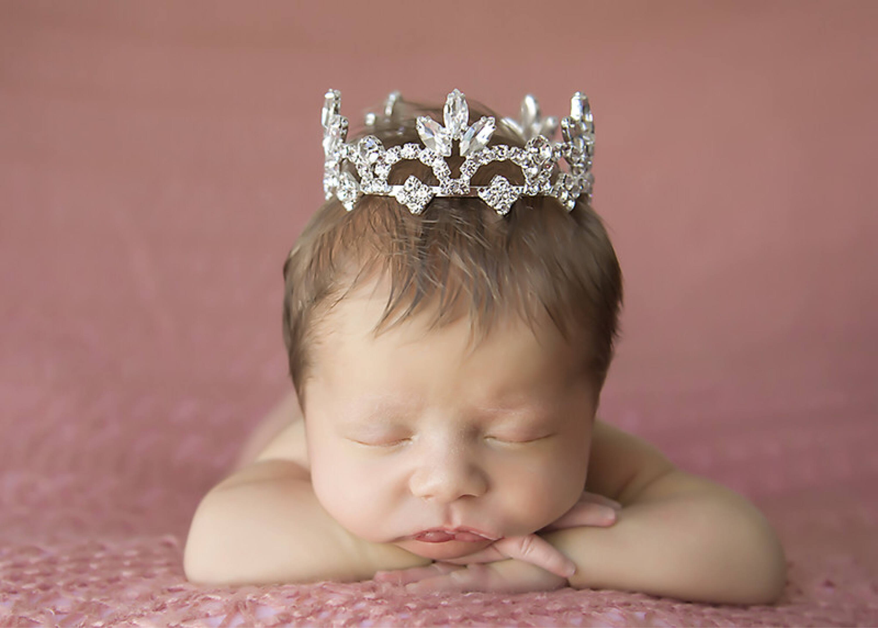 Large Rhinestone Baby Crown for newborn or maternity baby