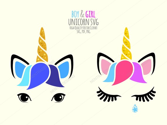 Download 80% Off Sale Boy & Girl Unicorn SVG File Face Head Horse