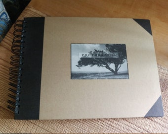 Vtg PHOTO ALBUM Spiral Bound Black Pages