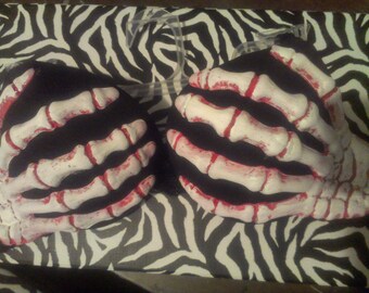 Bloody Skeleton Hands Bra!