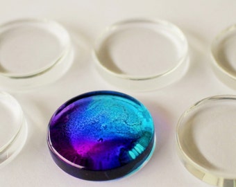 20 25mm Clear Glass Round Tiles Circles FLAT 1 inch Cabochons Cabs Pendant Jewelry Making DIY Supplies