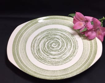 El Verde by Max Schonfeld Handled Cake Plate Platter