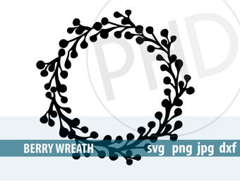 Berry Wreath-svg, png, jpg, dxf files
