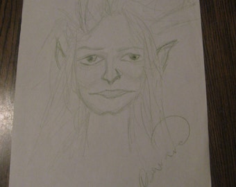 Oil Pastel Art - Female Elf