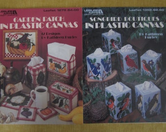 2 plastic canvas booklets, Garden Patch,17 designs,Songbird Boutiques,6 designs,veggies,kitchen