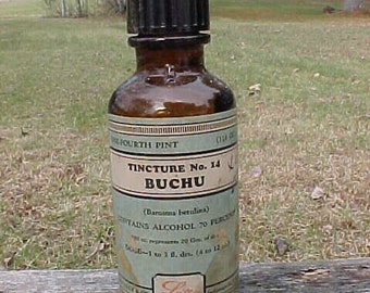 c1930s Tincture No. 14 Buchu Eli Lilly & Co. Indianapolis, Ind. , Paper Labeled Medicine bottle