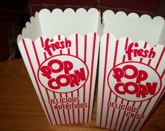 Retro Red and White Popcorn .75 oz Boxes 20 Movie Night, Party