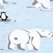 Flannel by the Yard, Christmas Flannel Polar Bears and Penguins on Ice, 100 Percent Cotton Flannel