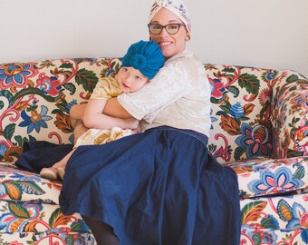 Baby Turban Headband – Ivory Floral Turban – Toddler Turban Wrap – Baby Headwrap - Top Knot Turban - Baby Christmas Gift - Newborn Turban
